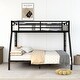 preview thumbnail 1 of 8, Modern Metal Frame Twin XL over Queen Bunk Bed, Space-Saving, Noise Reduced, No Box Spring Needed Black