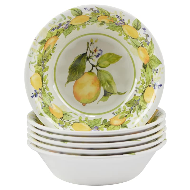 Certified International Lemon Zest Melamine All Purpose Bowls (Set of 6)