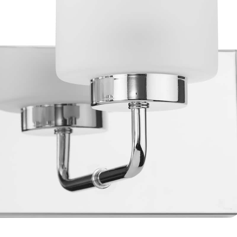 Merry Collection Six-Light Polished Chrome and Etched Glass Transitional Style Bath Vanity Wall Light