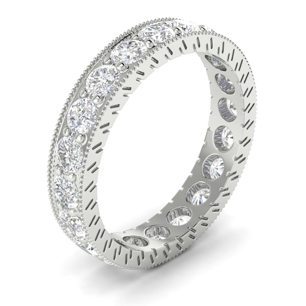 14KT Gold Vintage Round Cut Diamond Eternity Wedding Ring 2.00 CTW