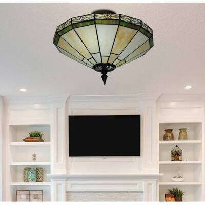 Tiffany Stained Glass Flush Ceiling Light Entryway Lighting