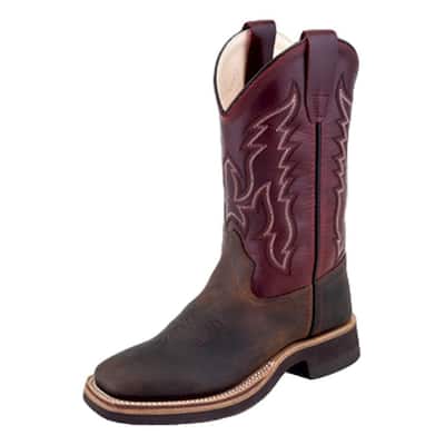Old West Cowboy Boots Boys Crepe Sole Goodyear Welt Brown Red BSC1889