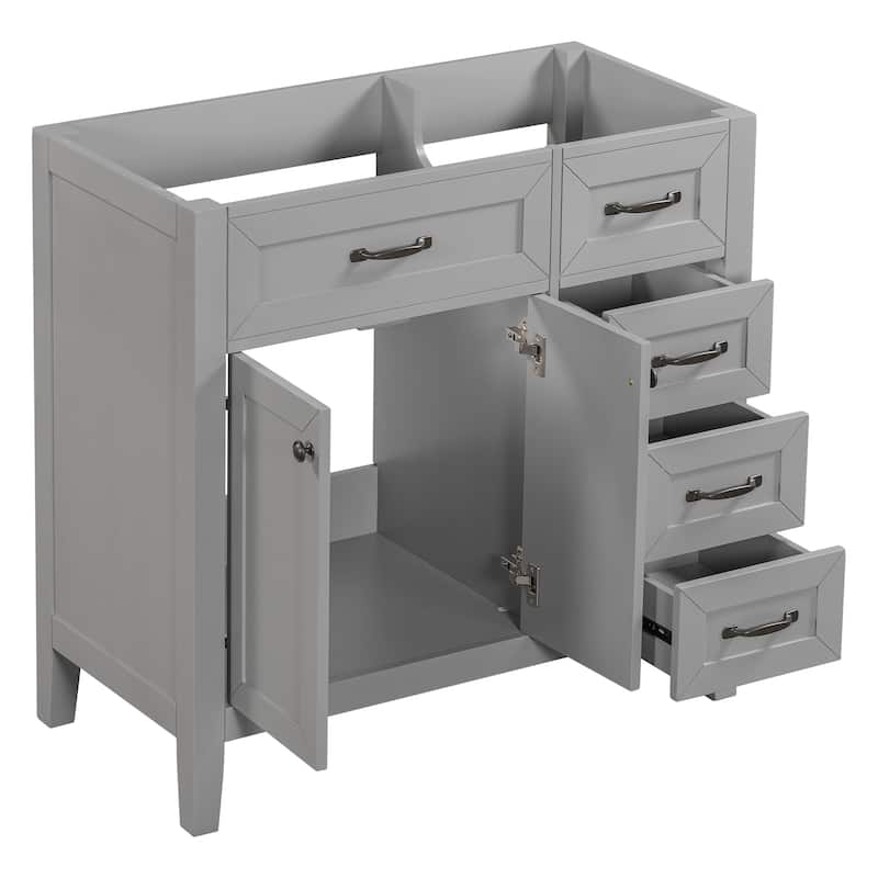 Roomfitters 36" Bathroom Vanity without Sink, Cabinet Base Only, Bathroom Cabinet with Drawers, Solid Frame and MDF Board
