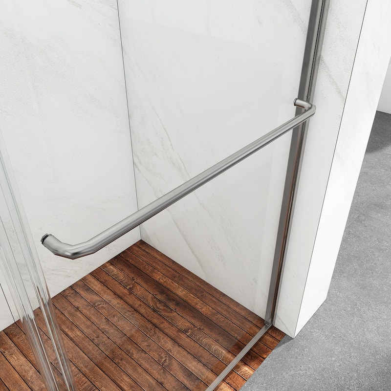 48/54/60 Inch Double Sliding Framed Shower Door with Clear Tempered Glass
