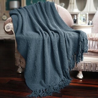 BNF Home Knitted Tweed Throw Couch Throw