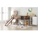 preview thumbnail 3 of 40, Modern and Playful Design Wood Loft Bed with Slide, Ladder and Chalkboard, Twin size