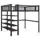 preview thumbnail 6 of 14, Full Size Metal Loft Bed with Integrated Workstation and Bookshelves, Four-Tier Storage Ladder