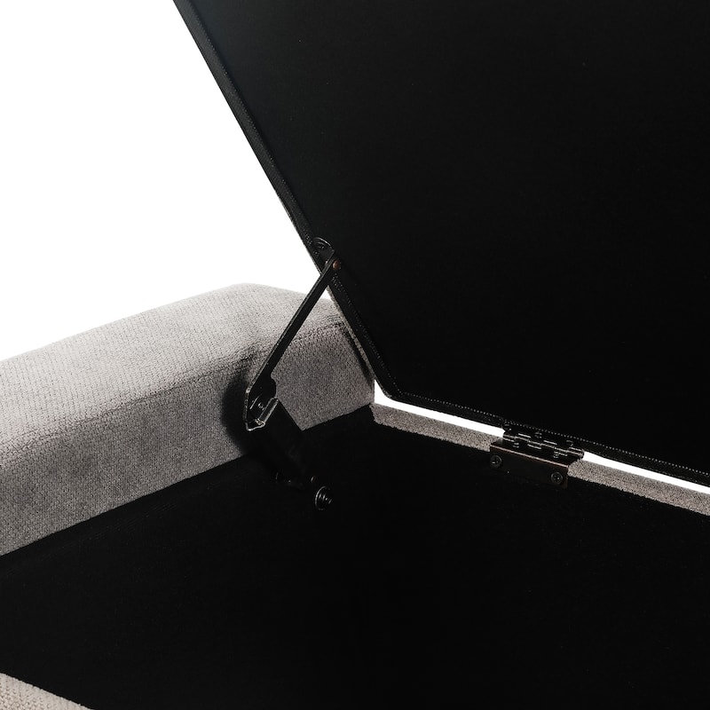 Adeco Rectangle Storage Ottoman Bench for Living Room, Bedroom