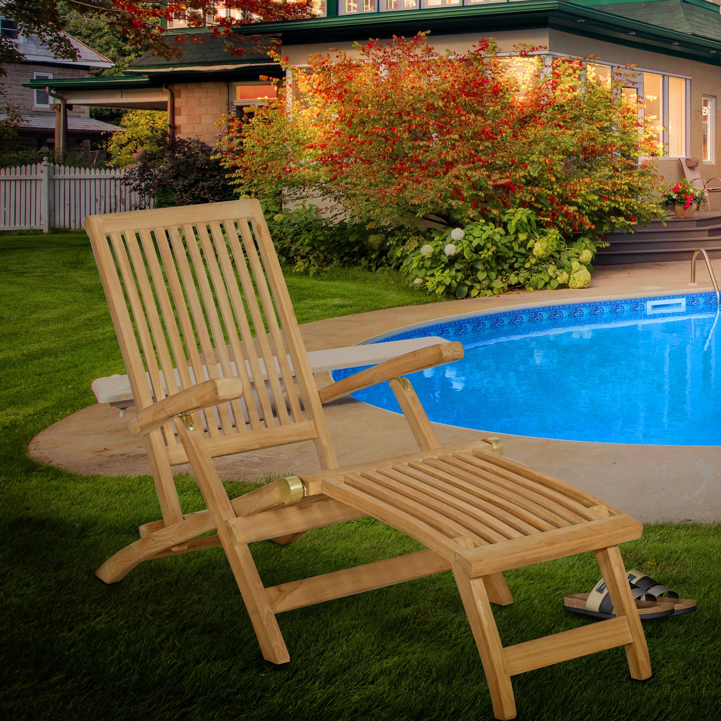 Seven Seas Teak Acapulco Outdoor Patio Steamer Chair Bed Bath