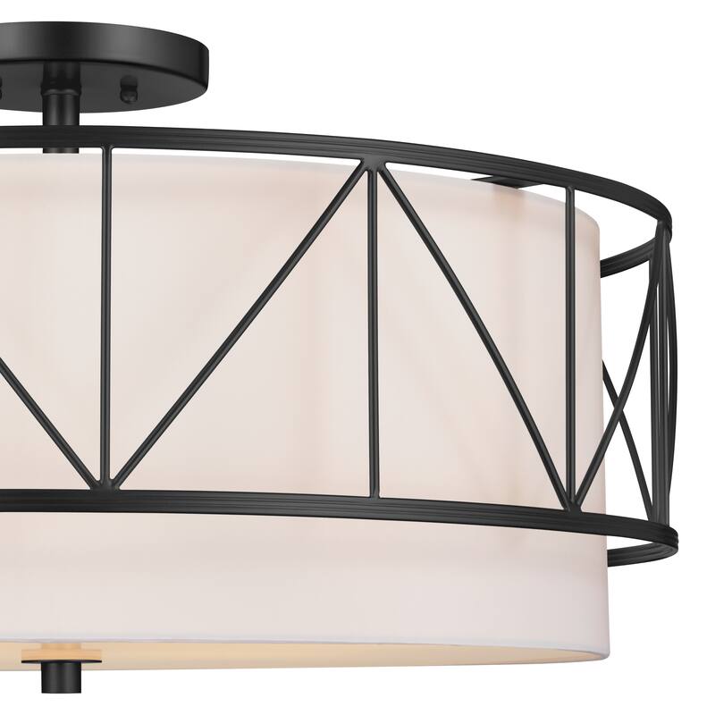Birkleigh 24 in. 4-Light Black Semi-Flush Mount Ceiling Light