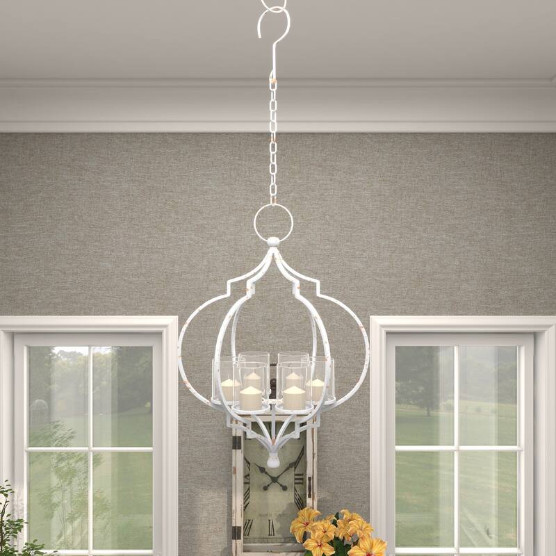 Elegant Decorative Metal Hanging Candelabra - Black or White