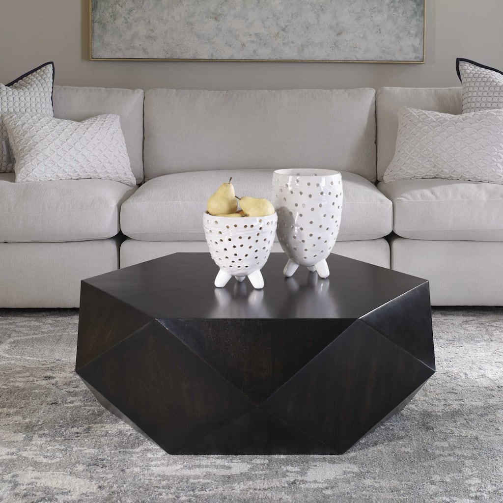 Uttermost Volker 40" Geometric Faceted Urban Modern Statement Coffee