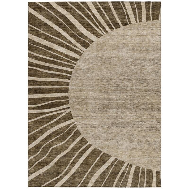 HomeRoots Abstract Transitional Rectangle Outdoor Rug