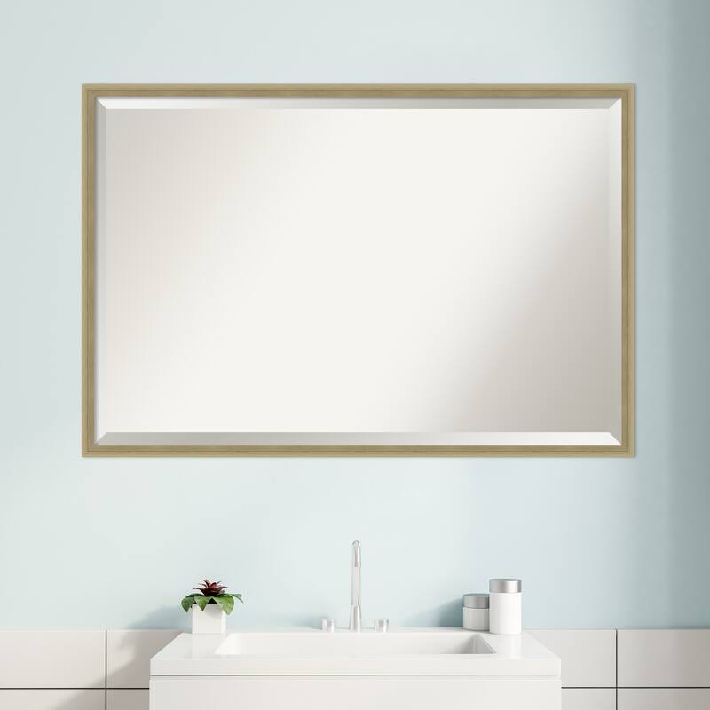 Beveled Wood Bathroom Wall Mirror - Lucie Frame