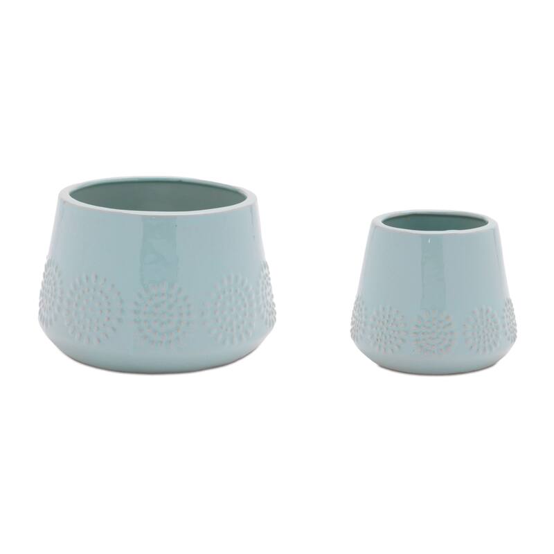Ceramic Starburst Pattern Planter (Set of 2)