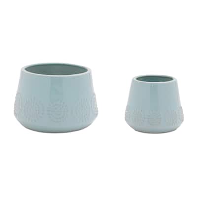 Ceramic Starburst Pattern Planter (Set of 2)