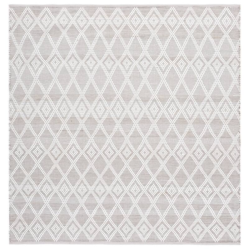 SAFAVIEH Handmade Montauk Grita Contemporary Cotton Rug - 6' Square - Ivory/Brown