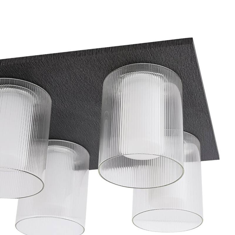 Scandinavian 4-Light Glass Dimmable LED Semi Flush Mount 13.8in