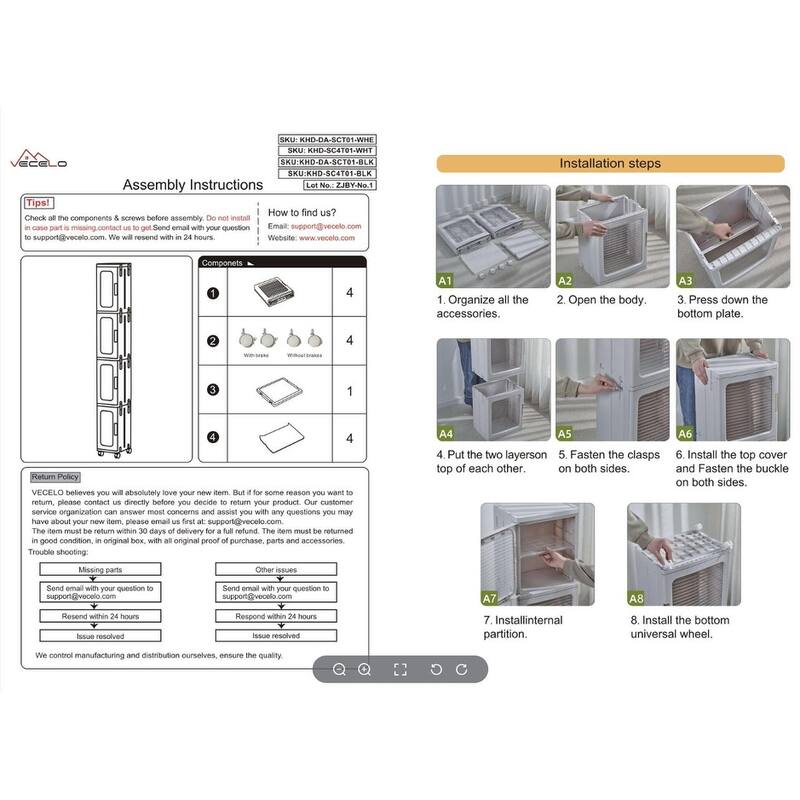 Javlergo 5 Tier Stackable Strawberry Planter White Vertical Garden Planter with Wheels for Indoor and Outdoor Use