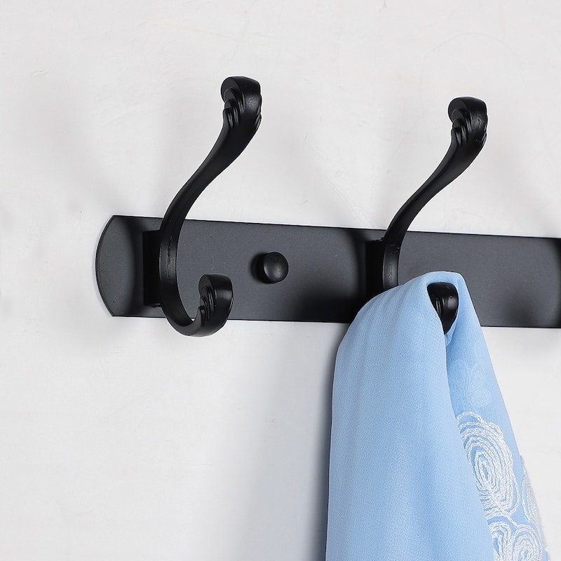 Dual Wall Hook Stainless Steel Base 3/4/5 Hooks Coat Towel Holder