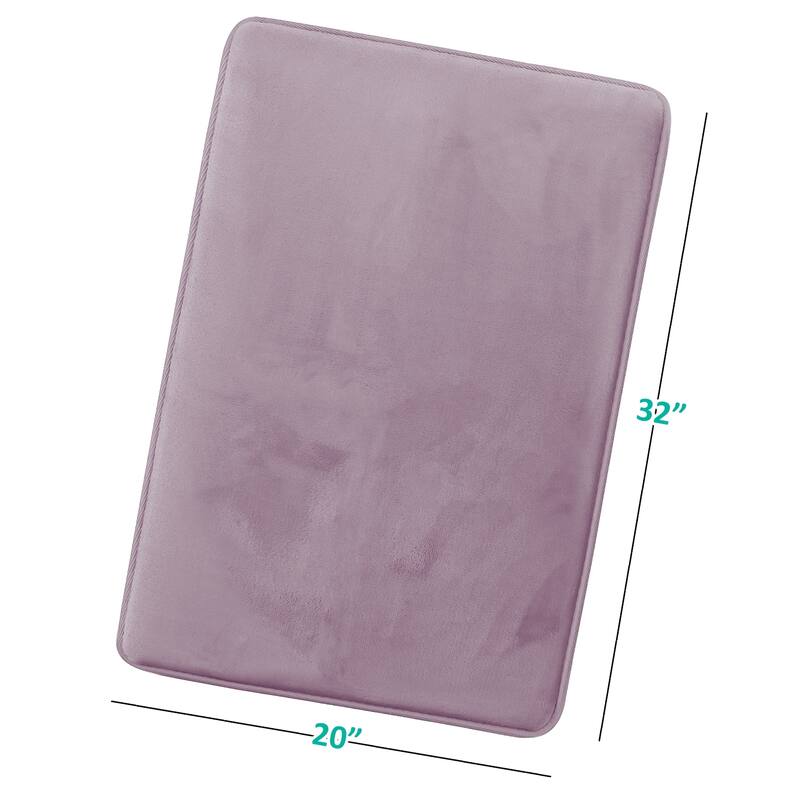 Clara Clark Ultra Soft Plush Bathroom Rug - Non-Slip, Velvet, Memory Foam Bath Mat - Set of 2