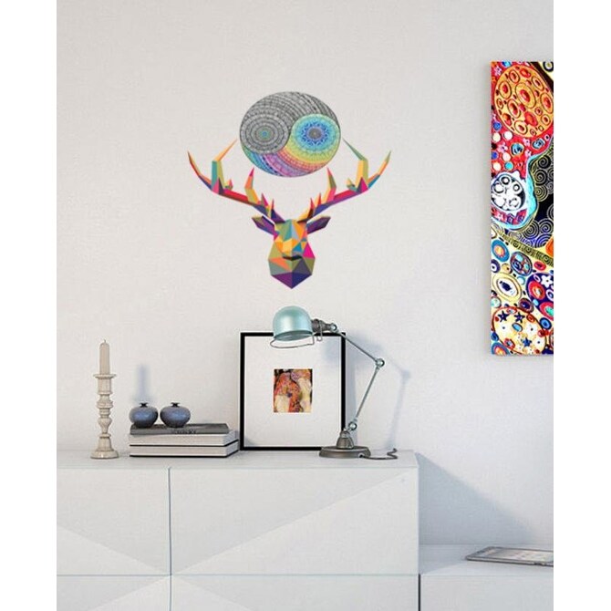 Deer Mandala Polygonal Wall decal, Mandala Modern wall art,-image