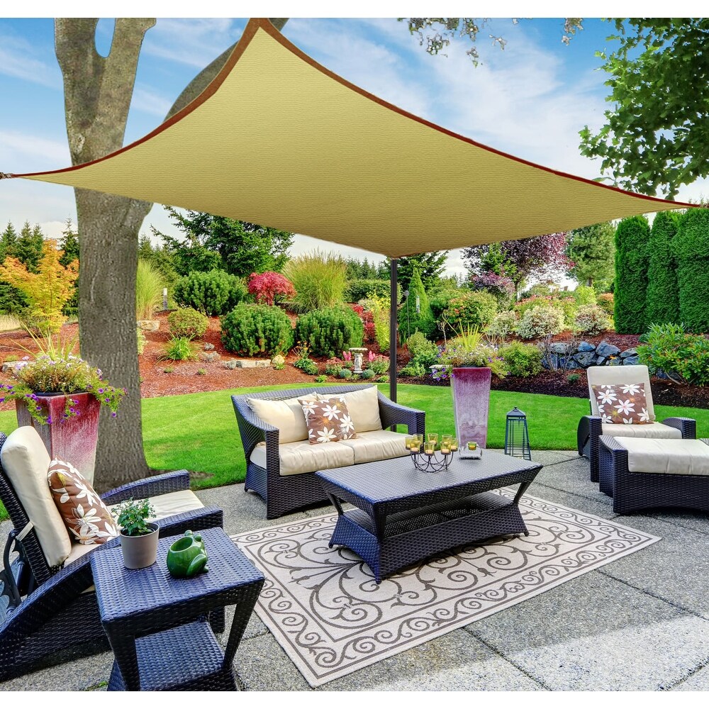 10'X13' Rectangle Sun Shade Sail Garden Patio Sunscreen Awning Canopy Screen 