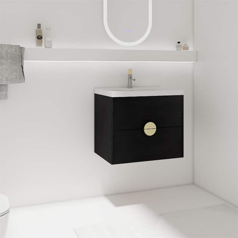 Bathroom Vanity With Sink In 24/28/30/60 Inch, Floating Bathroom Vanity With Soft Close Drawer