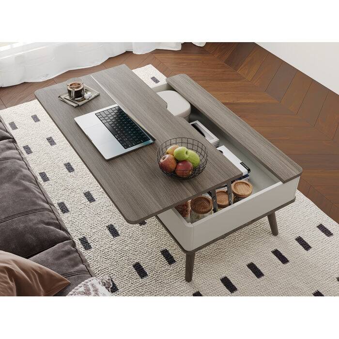 Elevatelux Rectangle Lift Top Square Coffee Table With Storage 37 x 23.5''
