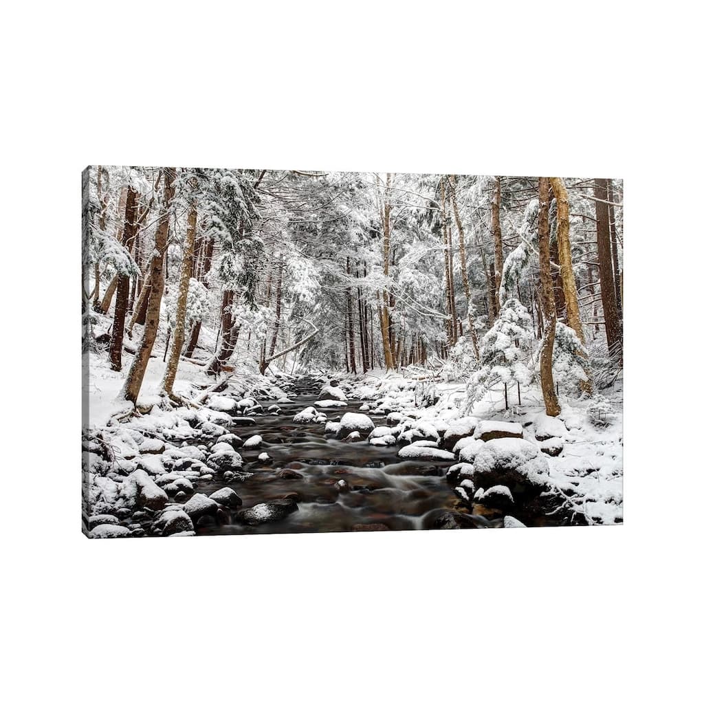 iCanvas "Stream In Winter, Nova Scotia, Canada - Horizontal" by Scott Leslie Canvas Print