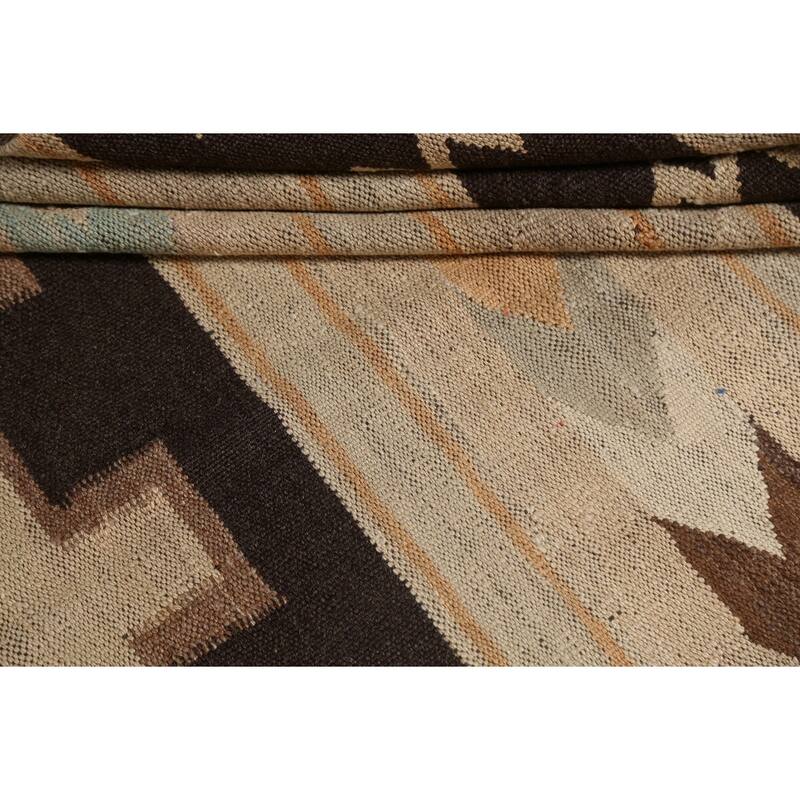 Natural Dye Kilim Geometric Tribal Oriental Area Rug Wool Flat-woven - 6'6" x 8'1"