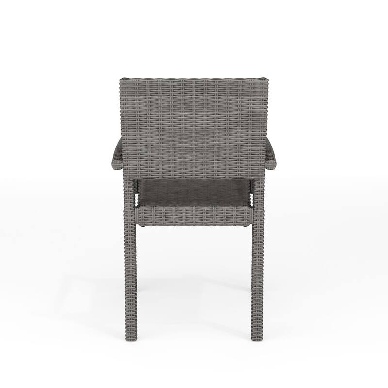 Martha Stewart Outdoor Rattan Wicker Stackable Dining Armchair - 21"W x 22.5"D x 33.5"H