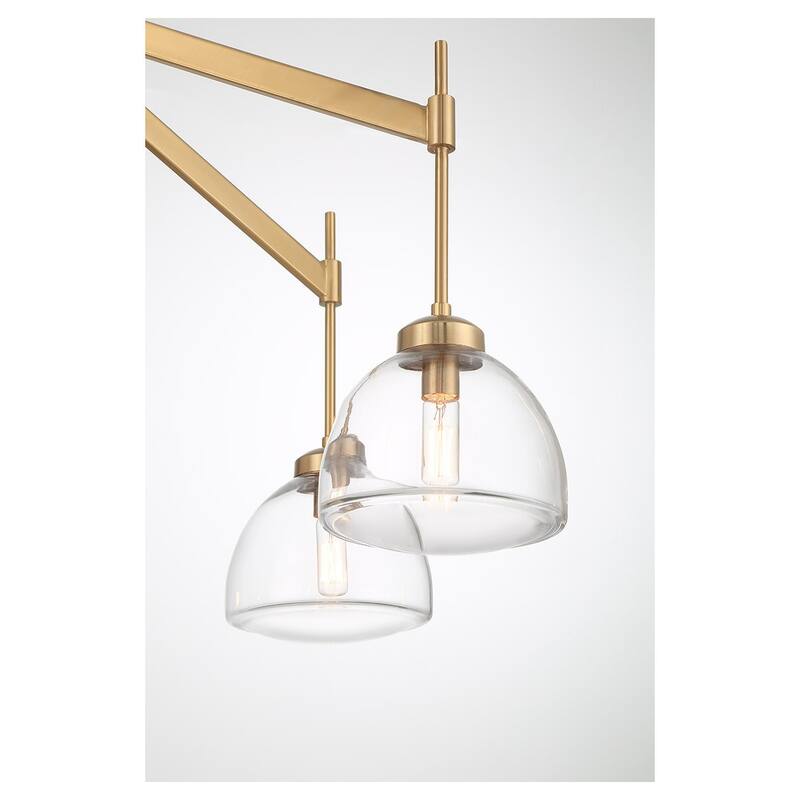 Warm Brass Six Light Chandelier from the Corbin Collection