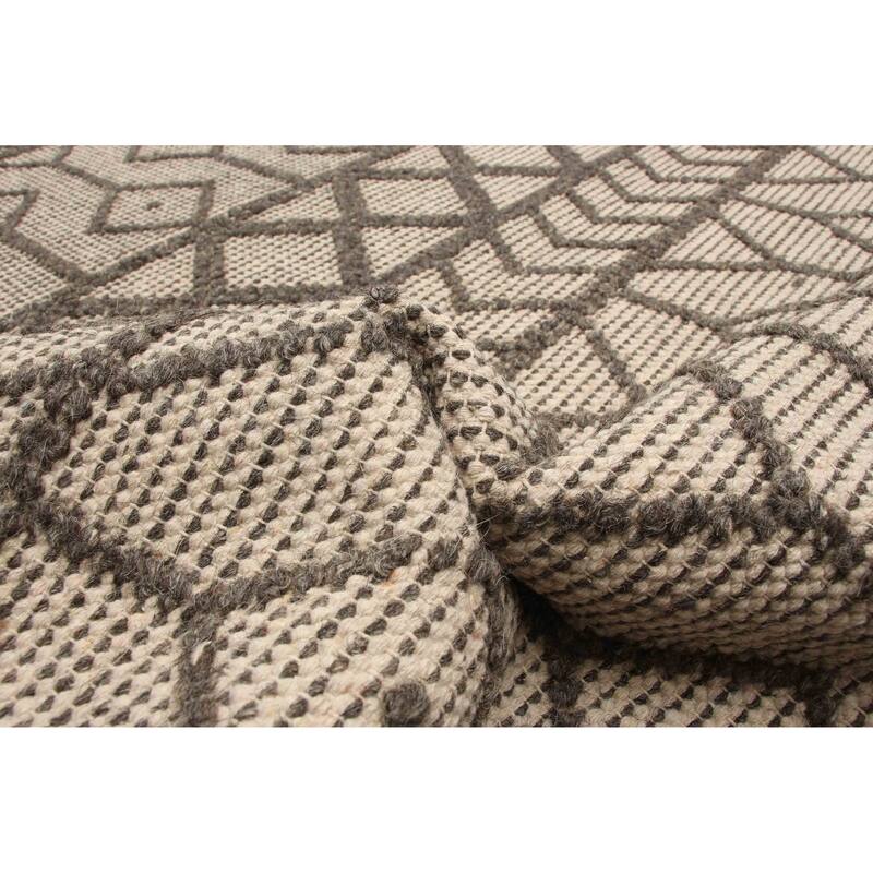 ECARPETGALLERY Braid weave Sienna Brown Wool Rug - 4'11 x 8'8