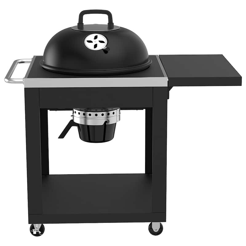 Nexgrill 22" Charcoal Kettle Grill Cart with Side Table
