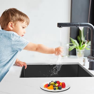 26'' Stainless Steel Single Bowl Black Kitchen Undermount Sink