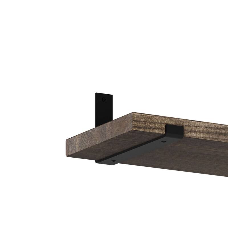 Wallniture Forte Wood Board 60" Long, 11.25'' Deep, 1.5" Thick, Wood Floating Shelf for Wall with Heavy Duty Metal Brackets, 1pc