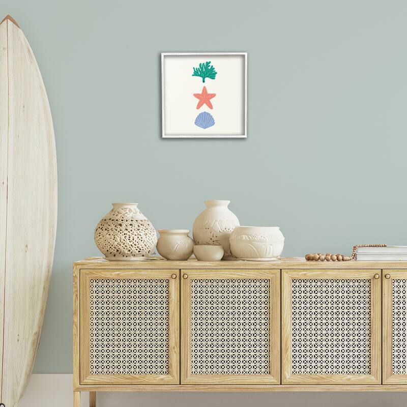 Stupell Coral & Sea Life Minimal Framed Giclee Art Design By Sazerelli Designs