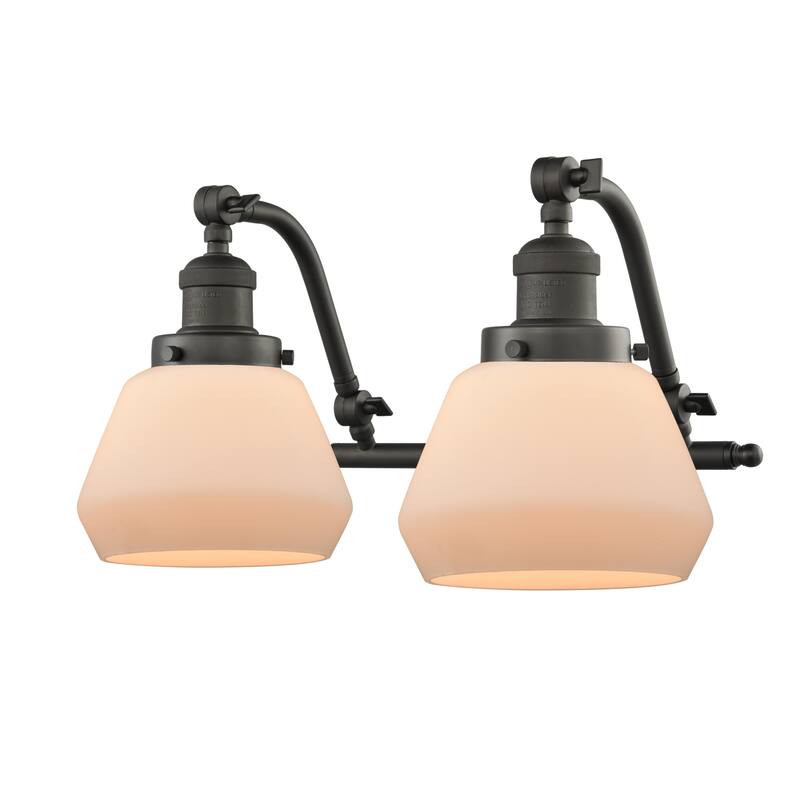Innovations Lighting Fulton 2 Light 18" Wide Bathroom Vanity Light - Oiled Rubbed Bronze / Matte White Cased