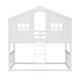 preview thumbnail 3 of 31, Wooden Twin Over Twin House-shaped Bunk Bed With Ladder, Windows and Guardrails