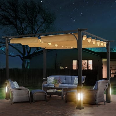 CoastShade 10'x10' Patio Pergola Outdoor Garden Pergolas with Retractable Shelter Shades