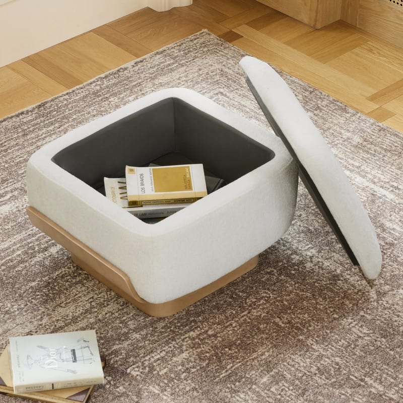 Spruce & Spring Modern Rounded Swivel Accent Chair & Storage Ottoman Set Living Room Set