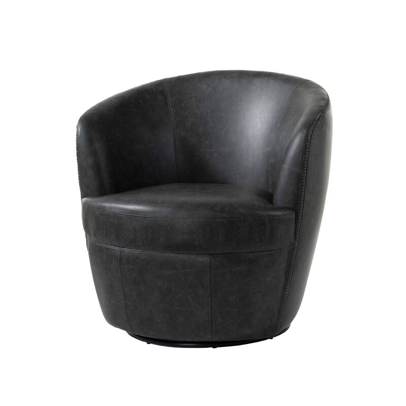 PU Leather Swivel Accent Chair Barrel Chair