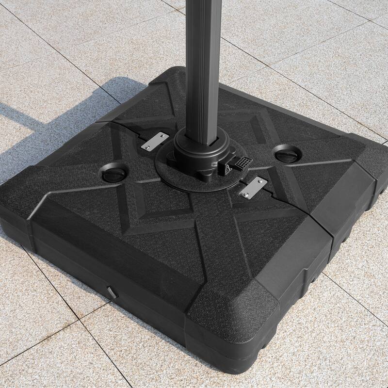VredHom Outdoor Square Patio Cantilever Umbrella with Base Stand