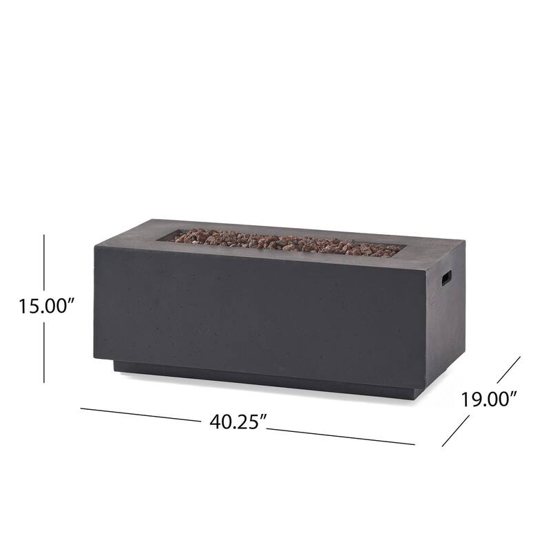 19 in. W x 40.25 in. L x 15 in. H Concrete Rectangle Propane Gas Burning Outdoor Fire Pit