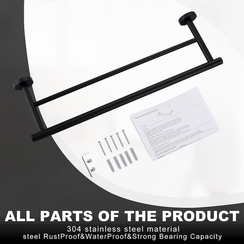 WOWOW Wall Mounted Stainless Steel Double Towel Bar