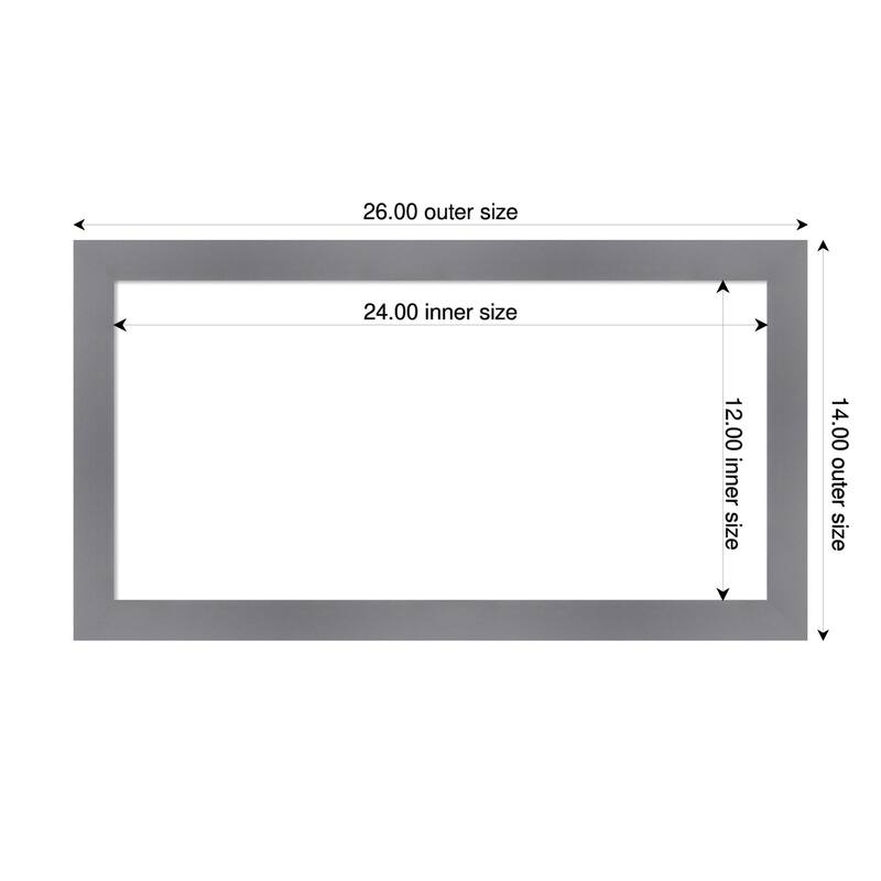 Amanti Art Edwin Grey Framed Dry Erase Magnetic Board - 26 x 14 in