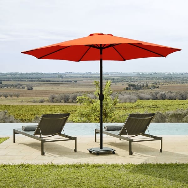 9 ft orange patio umbrella AreShark 9FT with Solar Lights, 32 Lighted Pool Umbrella w/Tilt and Crank, Outdoor Market Solar Umbrellas for Garden, Deck, Backyard, Pool and Beach, : Patio, Lawn & RESISTANT POLYESTER CANOPY Sunnydaze Decor 9-ft Steel Orange