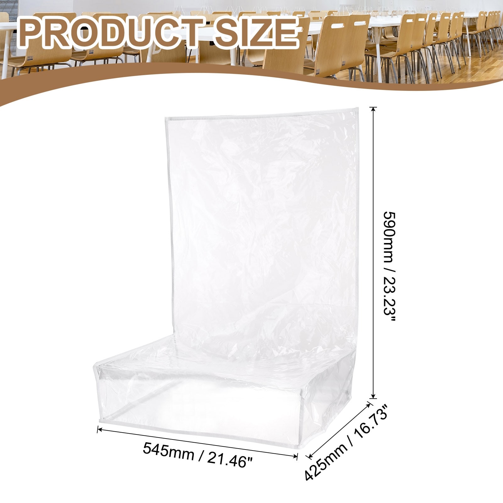 Plastic Dining Chair Covers, Dining Seat Cover Waterproof Chair Protector for Dust, Dirt, Paws and Claws - Clear