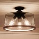 preview thumbnail 1 of 4, Luxury Vintage Ceiling Fixture, 10.25"H x 16"W, with Industrial Chic Style, Olde Bronze Finish by Urban Ambiance